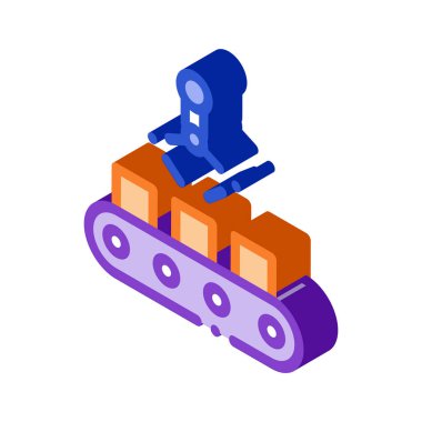 Üretim Ürün Seçimi Metalurjik Simge Vektörü izometrik işareti. renk izole edilmiş sembol çizimi