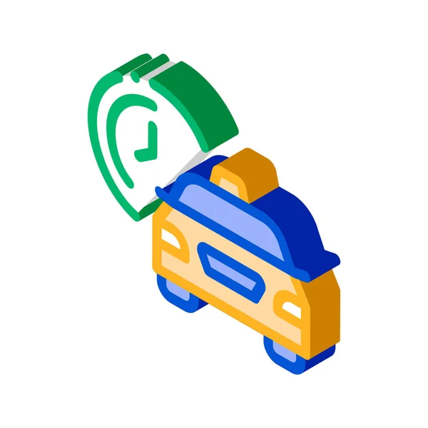 Tiempo Espera Línea Taxi Icono Vector Signo Isométrico Ilustración Símbolo — Archivo Imágenes Vectoriales