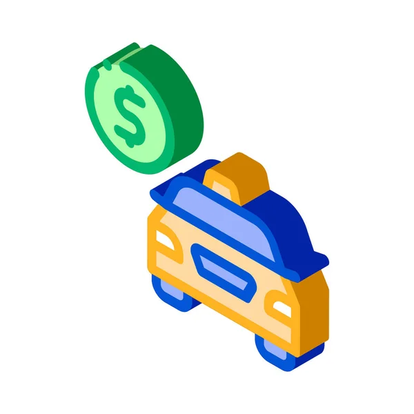 Autostop Online Taxi Icona Segno Isometrico Vettoriale Colore Isolato Simbolo — Vettoriale Stock