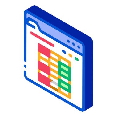 Oyuncu Masa Bahisleri ve Kumar Simgesi İzometrik İşareti. renk izole edilmiş sembol çizimi