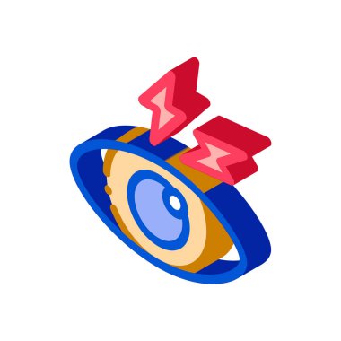Göz Ache Simgesi Vektörü. Isometric Eye Ache işareti. renk izole edilmiş sembol çizimi