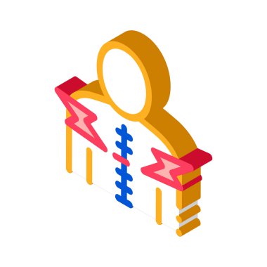 Omurga Ağrısı Simgesi Vektörü. Isometric Omurga Ağrısı işareti. renk izole edilmiş sembol çizimi