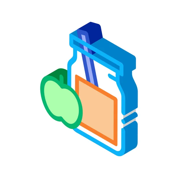 Jar Healthy Drinking Apple Biohacking Icon Vector Isometric Sign — 스톡 벡터