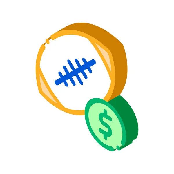 Rugbyball Wetten Und Glücksspiel Icon Vector Isometrisches Zeichen Farbe Isoliert — Stockvektor