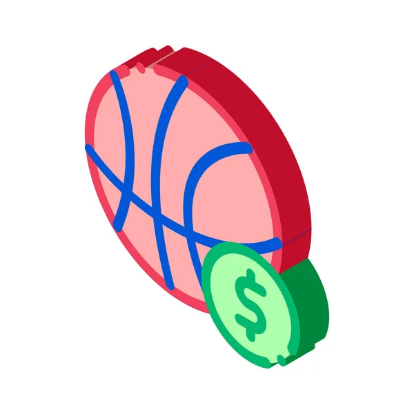 Basketballwetten Und Glücksspiel Icon Vector Isometrisches Zeichen Farbe Isoliert Symbol — Stockvektor