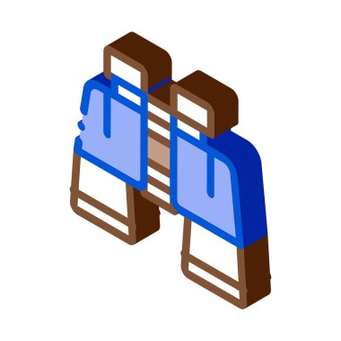 Dürbün Simge Vektörü. Isometric Dürbün İşareti. Renklendirilmiş Sembol İllüstrasyonu