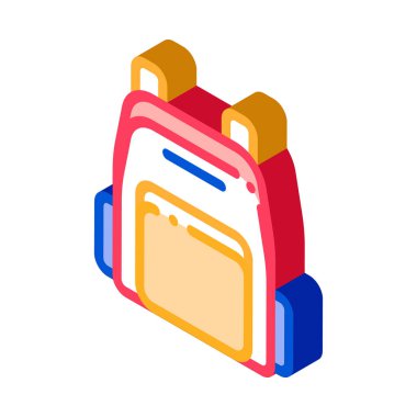 Sırt çantası Simge Vektörü. Isome Sırt Çantası işareti. renk izole edilmiş sembol çizimi