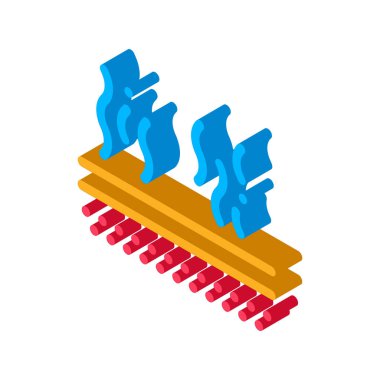 Buharlaşma Simgesi Vektörü. İzometrik buharlaşma işareti. renk izole edilmiş sembol çizimi