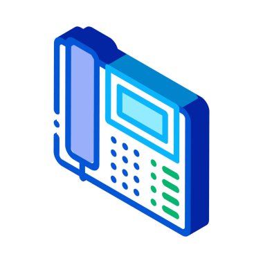 Ev Telefonu Simge Vektörü. Isometric Ev Telefonu tabelası. renk izole edilmiş sembol çizimi