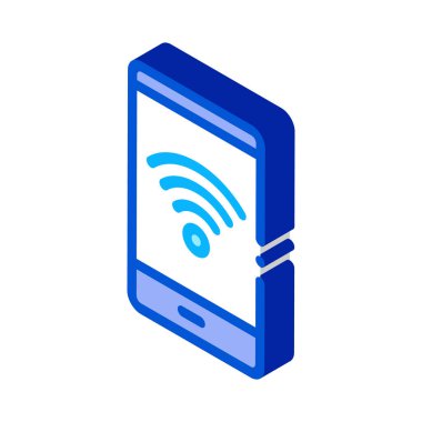 Akıllı Telefon Kablosuz Bağlantı Simgesi Vektörü. Isome Akıllı Telefon Wi-Fi Bağlantı işareti. renk izole edilmiş sembol çizimi