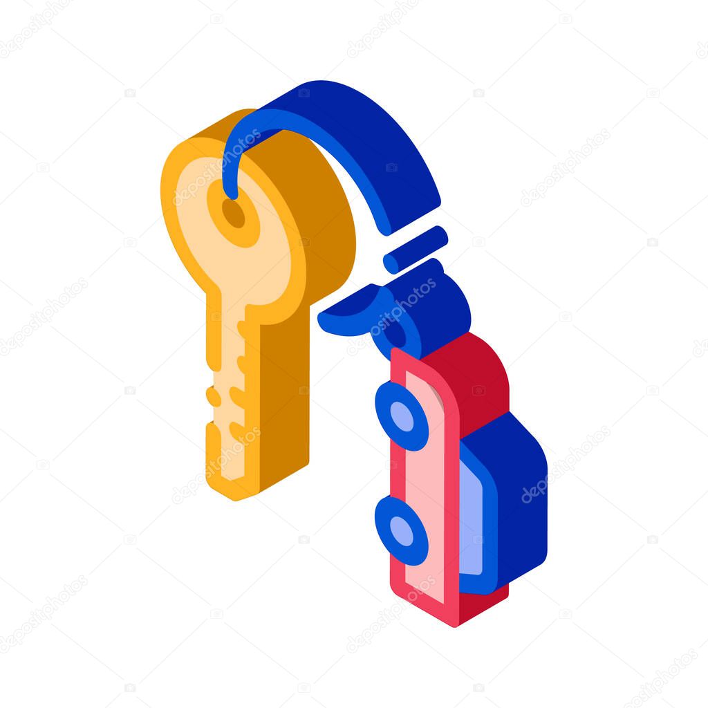 Car Keys Icon Vector. Isometric Car Keys sign. color isolated symbol illustration
