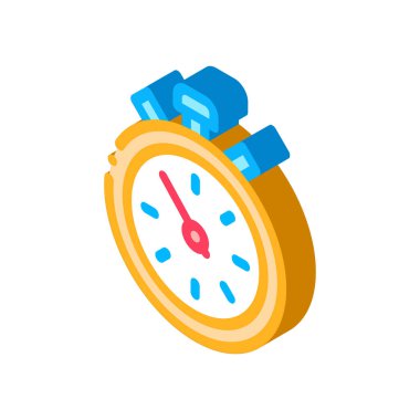 Yarışma Sport Stopwatch Simge Vektörü. Isometric Rekabet Spor Sahası tabelası. renk izole edilmiş sembol çizimi