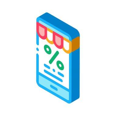 Telefon Yüzdesi Mesaj Simgesi Vektörü. Isometric Telefon Yüzde İşareti. renk izole edilmiş sembol çizimi