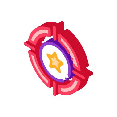 İkramiye Hedef Simge Vektörü. Isometric Bonus Hedef İşareti. renk izole edilmiş sembol çizimi