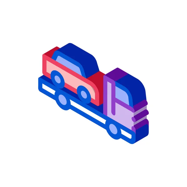 Camion Ramasse Voiture Icône Vecteur Camion Isométrique Ramasse Signe Voiture — Image vectorielle