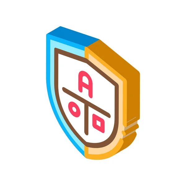 Emblema Dell Accademia Icona Vettoriale Firma Isomric Academy Emblem Logo — Vettoriale Stock