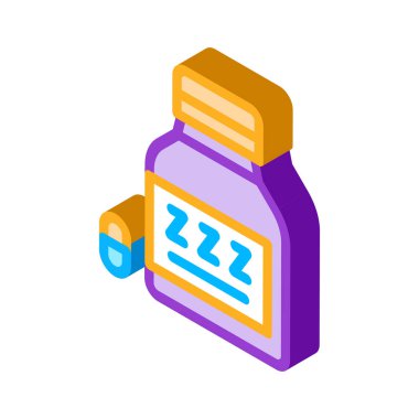 Şişe Uykusuzluk Hapları Simge Vektörü. Isome Şişe Insomnia hapları işareti. renk izole edilmiş sembol çizimi