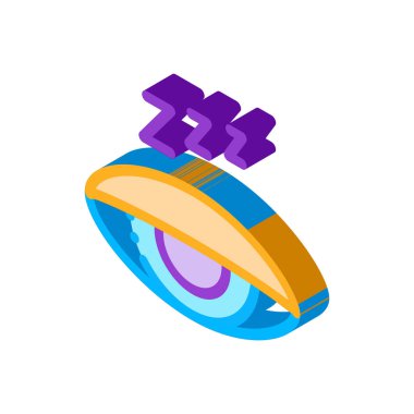 Yarı Kapalı Uyuyan Göz Simgesi Vektörü. Yarı Kapalı Uyuyan Göz işareti. renk izole edilmiş sembol çizimi