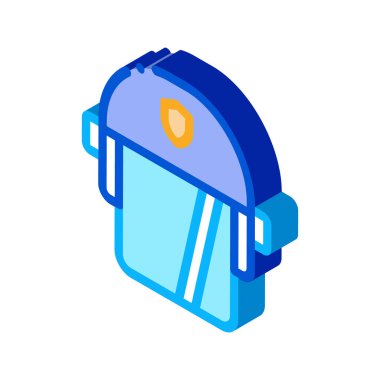 Polis Memuru Değiş tokuş Miğferi izometrik ikon vektör çizimi