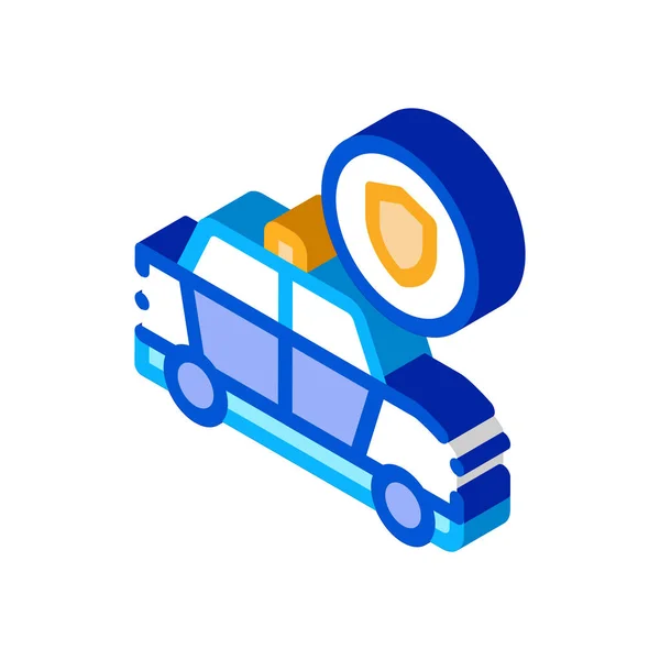 Police Car Machine isometrisches Symbol Vektor Illustration — Stockvektor