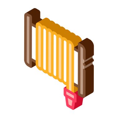 Firehose Hortum Makarnası izometrik ikon vektör çizimi