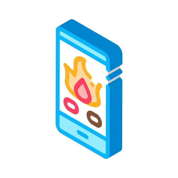Phone Call Fire Dept isometric icon vector illustration — 스톡 벡터