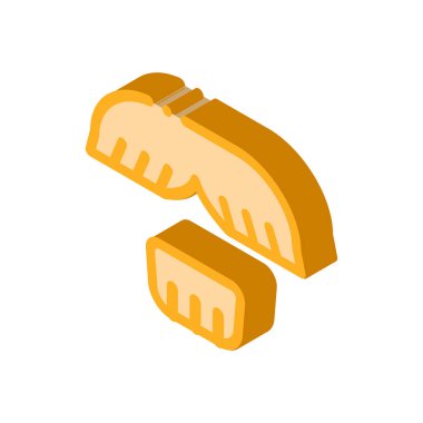 Yüz Bıyığı Çene Kılı izometrik ikon vektör çizimi