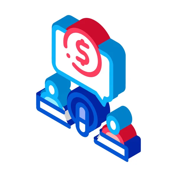 Hosts Microphone Dollar isometric icon vector illustration — 스톡 벡터