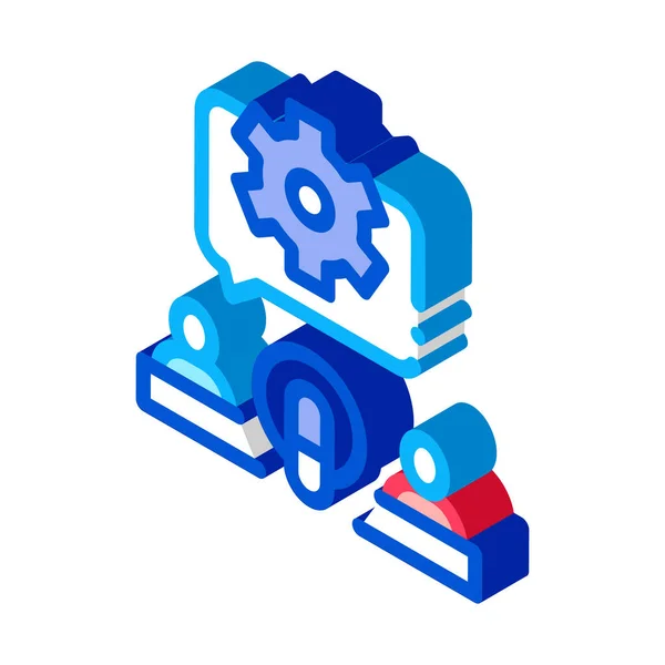 Hosts Microphone Gear isometric icon vector illustration — 스톡 벡터