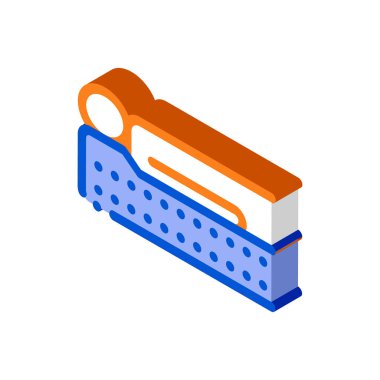 Yatak izometrik ikon vektör illüstrasyonunda İnsan Yatar