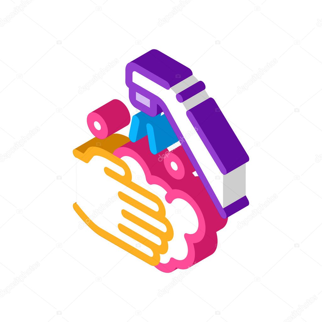 Hands Wash Water Faucet isometric icon vector illustration