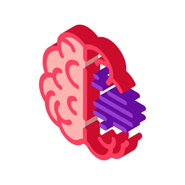 Beyin Akıl Sağlığı izometrik ikon vektör çizimi — Stok Vektör