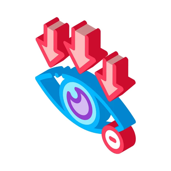 Eye And Arrows Eyesight isometric icon vector illustration — Stock Vector