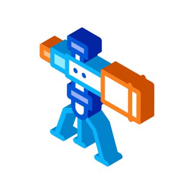 Teleskop İzometrik ikon vektör çizimi