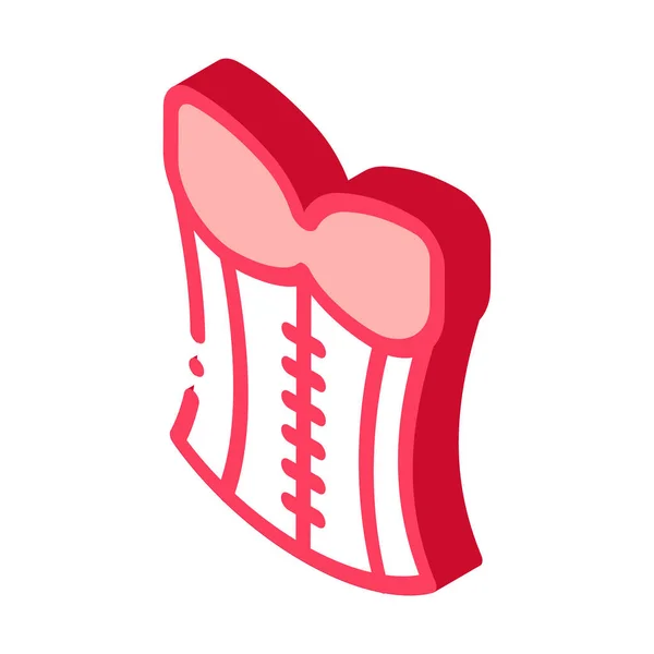 Corset Underwear Icon Vector Isométrico Espartilho Roupa Interior Sinal Cor —  Vetores de Stock