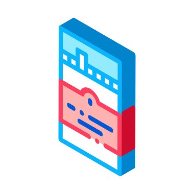 Sigara Simgesi Vektörü. İzometrik sigara işareti. renk izole edilmiş sembol çizimi