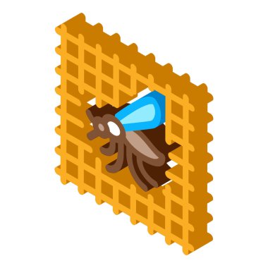 Izgara Simgesi Vektörü Sivrisinek. Izgaradaki Isome sivrisineği işareti. renk izole edilmiş sembol çizimi