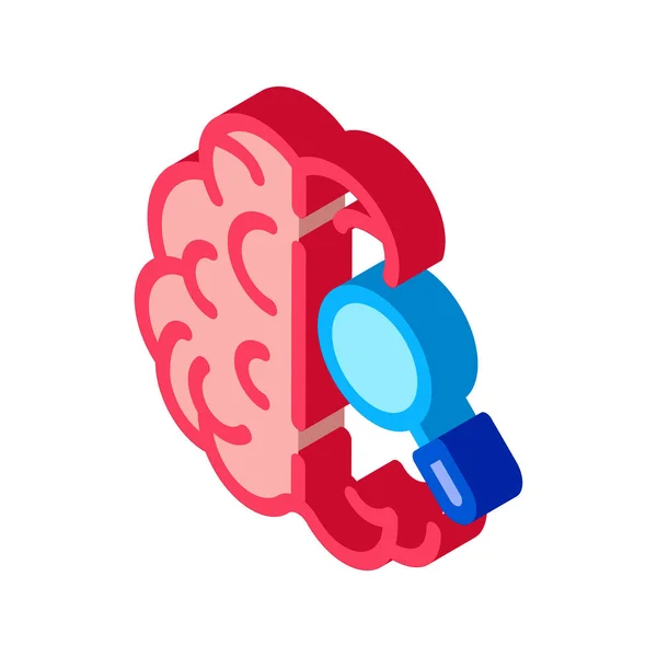 Icono Lupa Cerebral Vector Signo Lupa Cerebral Isométrica Ilustración Símbolo — Archivo Imágenes Vectoriales