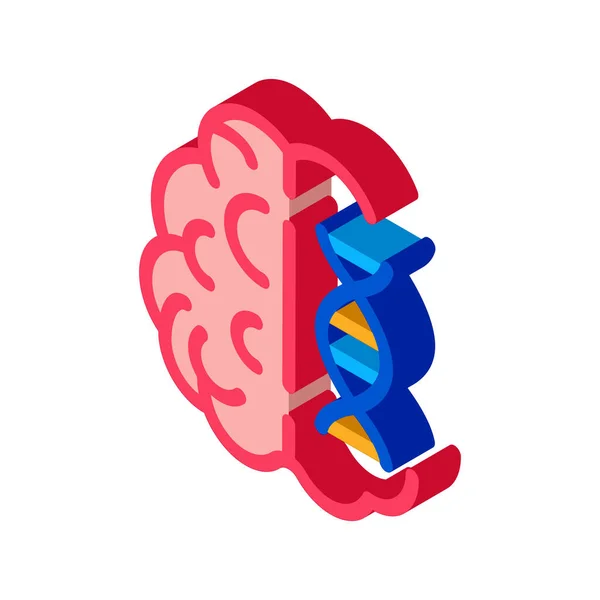 Молекулярный Вектор Икон Мозга Изометрический Знак Молекулы Мозга Цветная Иллюстрация — стоковый вектор