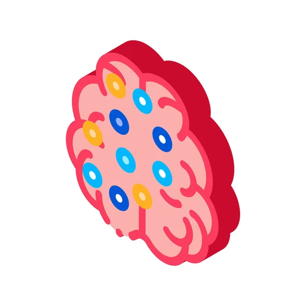 Brain Points Icon Vector Isometrische Brain Points Zeichen Farbe Isoliert — Stockvektor