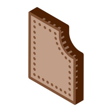 Madde Simgesi Vektörü Dikiliyor. Isometric dikiş malzemesi işareti. renk izole edilmiş sembol çizimi