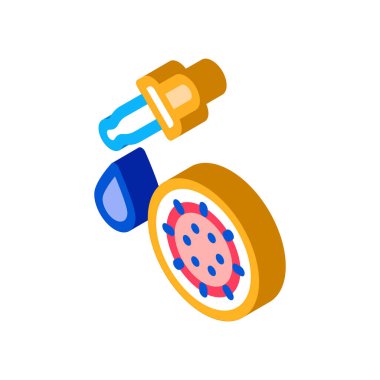Pipette Mikrop Simge Vektörü. Isometric Pipette Mikrop tabelası. renk izole edilmiş sembol çizimi
