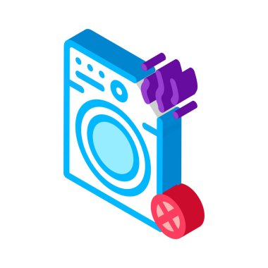 Kırık Yıkama Simgesi Vektörü. Isome Bozuk Yıkama tabelası. renk izole edilmiş sembol çizimi