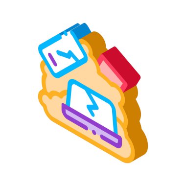 Kırık Aygıtlar Simge Vektörü. Isometric Kırık Aygıtlar işareti. renk izole edilmiş sembol çizimi