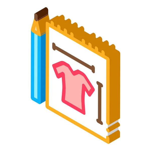 Clothes Sketch Icon Vector Isometrische Kleidung Skizze Zeichen Farbe Isoliert — Stockvektor