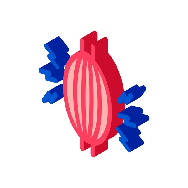 Muskelsmärtsam Ikon Vektor Isometrisk Muskelsmärta Tecken Färg Isolerad Symbol Illustration — Stock vektor