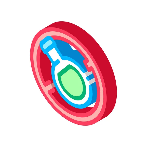 Bottle Crossed Icon Vector Isometrische Flacon Gekruist Teken Kleur Geïsoleerde — Stockvector