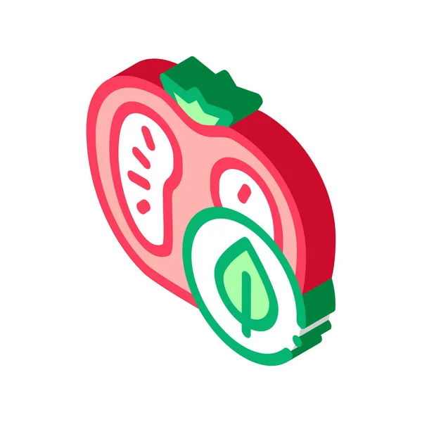 Tomate Leaf Icon Vector Signo Isométrico Hoja Tomate Ilustración Símbolo — Vector de stock