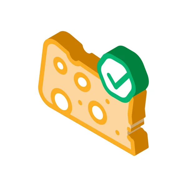 Cheese Piece Icon Vector Isometrische Cheese Piece Teken Kleur Geïsoleerde — Stockvector