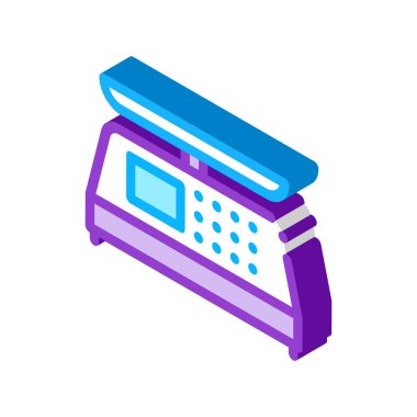 Elektronik Ölçekli Simge Vektörü. Isometric Elektronik Ölçek işareti. renk izole edilmiş sembol çizimi